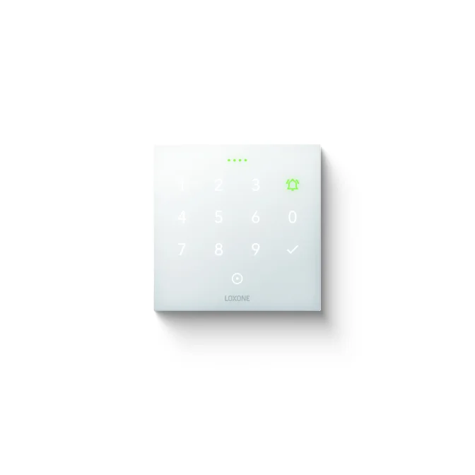 White Loxone NFC Code Touch access control keypad
