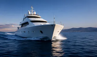 Luxury motor yacht at sea