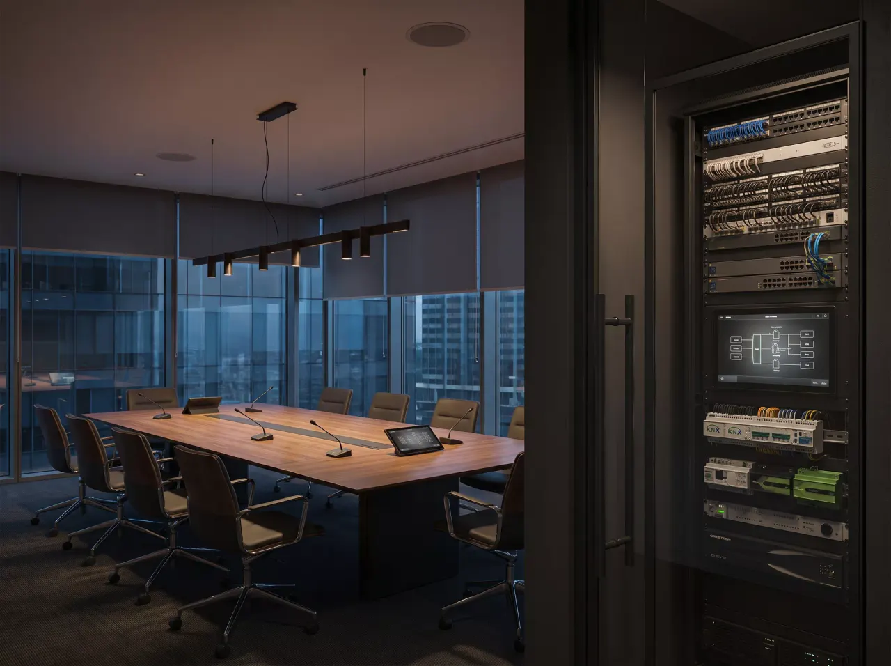 Integrated commercial AV and building-control environment