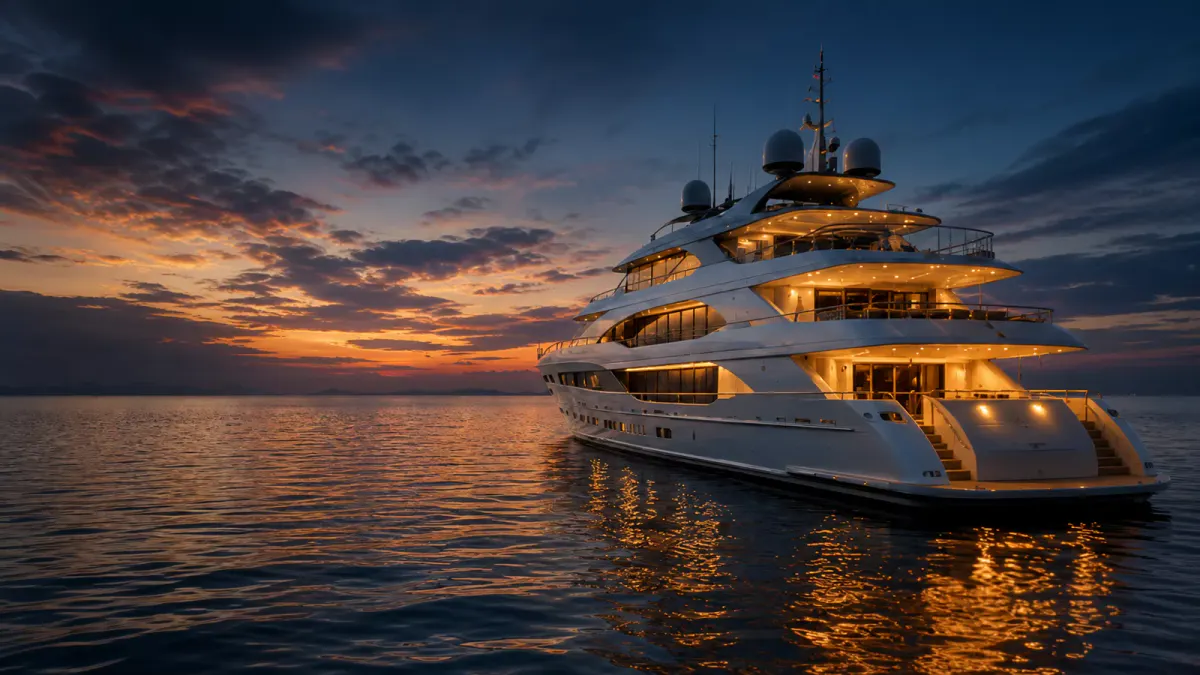 Luxury yacht equipped with integrated marine automation and entertainment